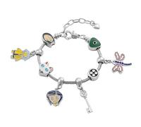CHUQIU Coraline Bracelet Merchandise Horror Button Charm Dragonfly Detachable DIY Snake Chain for Women Men Halloween, Standard, Alloy and Enamel, no gemstone