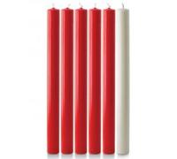church advent candle set red & white 12" x 1" - 5 red & 1 white