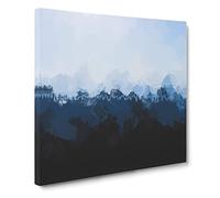 Church Beyond the Forest Canvas Print | Gallery Wrapped 30mm Frame Wall Art | 20x20 inches | Ready to Hang | Abstract Landscape Picture | Living Room Bedroom Lounge Office
