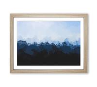 Church Beyond The Forest In Abstract Modern Art Framed Print | A4 Oak Framed Wall Art | Ready to Hang | Abstract Religious Picture | Living Room Bedroom Lounge Office