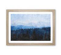 Church Beyond The Forest Painting Framed Print | A2 Oak Framed Wall Art | Ready to Hang | Modern Religious Picture | Living Room Bedroom Lounge Office