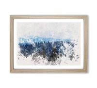 Church Beyond The Forest Watercolour Framed Print | A2 Oak Framed Wall Art | Ready to Hang | Modern Religious Picture | Living Room Bedroom Lounge Office