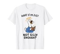 Church Choir Singing Goose Not Silly Enough Funny Value Graphic T-Shirt, Men, White, S
