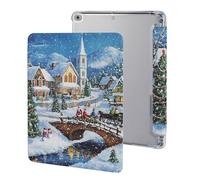 Church Christmas Cute Tablet Case with Pencil Holder Lightweight Hard Protective Cover Compatible with iPad 9th/ 8th/ 7th