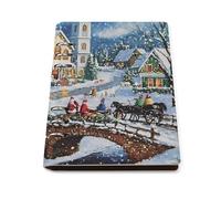 Church Christmas Printed A5 Notebook Binder Refillable Notebook 6 Metal PU Leather Ring Planner Daily Work