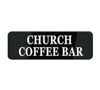 Church Coffee Bar Sign For House (With Strong Adhesive Tape), 10" X 3" Premium Durable For Home & Office,Acrylic Signs For Front Door/Wall/Window, Clear And Easy To Read