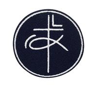 Church Collection: Cross and Fish Iron On Patch | Christian Patches Jesus Embroidered Badge Bible Applique Faith Religious Sew On - Finally Home