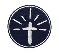 Church Collection: Illuminated Cross Iron-On Patch | Christian Iron on Patches, Jesus Embroidery Patch, Fish ironable Patch, Bible Badges Finally Home