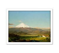 Church Cotopaxi Volcano Ecuador Andes Mountain Snow Painting Large Framed Art Print Poster Wall Decor 18x24 in