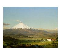 Church Cotopaxi Volcano Ecuador Andes Mountain Snow Painting Large Wall Art Print Canvas Premium Mural