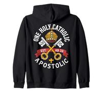 Church Creed One Holy Catholic Apostolic AD 33 Papal Zip Hoodie