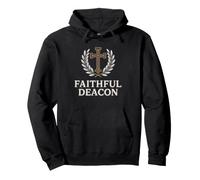 Church Deacon Praying Hands Cross Humble Faithful Servant Pullover Hoodie