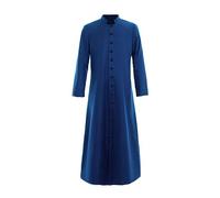 Church Dresses For Men Medieval Renaissance Retro Long Sleeve Rows Buttons Decor Clergy Dress With Stand Collar Gothic Victorian Frock Cassock Church Priest Roman Robe Clergy Liturgical Vestments