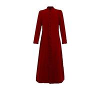 Church Dresses For Men Medieval Renaissance Retro Long Sleeve Rows Buttons Decor Clergy Dress With Stand Collar Gothic Victorian Frock Cassock Church Priest Roman Robe Clergy Liturgical Vestments