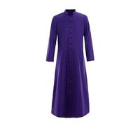 Church Dresses For Men Medieval Renaissance Retro Long Sleeve Rows Buttons Decor Clergy Dress With Stand Collar Gothic Victorian Frock Cassock Church Priest Roman Robe Clergy Liturgical Vestments