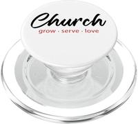 Church: Grow - Serve - Love - Christian Ministry Uniform PopSockets PopGrip for MagSafe
