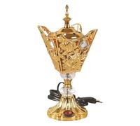 Church Incense Burner - Retro Incense Burner, Arabic Style Metal Electric Incense Burner for Middle Eastern Fragrance Aromatherapy Ornament