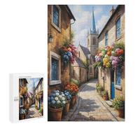 Church Lane Colorful Impossible Puzzle for Adult and Kids Hard Challenge 1000 Piece Puzzles Recycled Jigsaw Puzzles for Game Home Decor