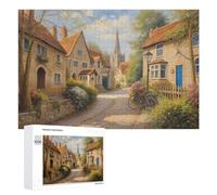 Church Lane Colorful Puzzle for Adult Hard Challenge Puzzle for Adult 1000 Piece Jigsaw Puzzle for Adult and Kids Family Pieces Fit Together Perfectly