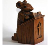 Church Mouse Statue - Wooden Collectible Vicar Mouse in Pulpit for Home, Garden, Easter, and Party Decor