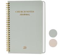 Church Notes Journal & Sermon Notes Notebook - Guided Christian Notebook for Key Points, Scripture Verses & Reflection | Spiritual Gift for Men & Women Bible Study Supplies, Green