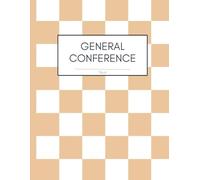 Church of Jesus Christ of LDS General Conference Notebook Study Journal Youth Missionary Gift Beige tan neutral checkered cover two conferences one ... impressions book two conferences one year