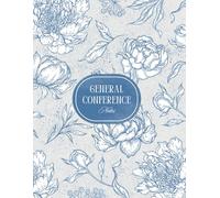 Church of Jesus Christ of LDS General Conference Notebook Study Journal Youth Missionary Gift Light blue and cream vintage floral cover one year two ... impressions book one year two conferences