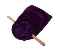 Church Offering Bag with Wooden Handles Purple Plush Collection | Secure Opening, Thick Canvas Build, Discreet Collections for Worship Settings and Sacred Ceremony