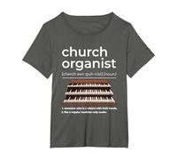 Church Organist Definition Design Pipe Organ Player T-Shirt, Women's Plus, Asphalt Grey, 3X