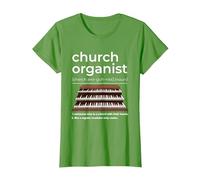 Church Organist Definition Pipe Organ Player T-Shirt, Women, Grass Green, X-Small