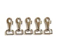 Church Products UK 1"/25mm Heavy Duty Swivel Trigger Clips/Hooks Fluted Nickel Plated for 25mm Webbings Dog Leads Straps Bags x 5