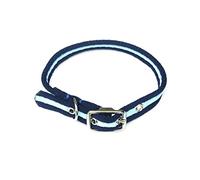 Church Products UK Puppy Collar Small Adjustable Comfortable Dog Collar Using Soft Durable 20mm Polyester Air Webbing (Small (13"-16") Neck Size) (Navy/Sky Blue)