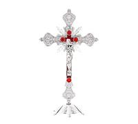Church Relics Jesus on The Stand Cross Wall Crucifix Antique Home Chapel, Silver