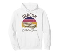 Church Religious Retro Sunset Deacon Called To Serve Pullover Hoodie