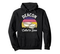 Church Religious Retro Sunset Deacon Called To Serve Pullover Hoodie