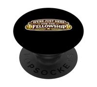 Church Softball Joke We're Just Here For The Fellowship PopSockets Adhesive PopGrip