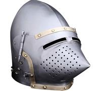 Church Style Bascinet Helmet - Authentic 14th Century Medieval Reproduction - Hand Forged Reenactment Helmet