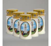 Church Supply Pack of 5 Our Lady of Fatima Memorial Candles, 13851