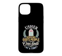 Church Usher Serving God's Community Faith Design Case for iPhone 15 Plus