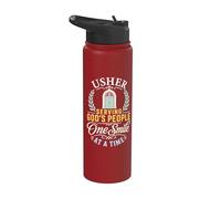 Church Usher Serving God's Community Faith Design Stainless Steel Insulated Water Bottle