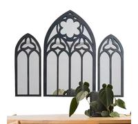 Church Window Mirror - Gothic Church Window Mirror, Decorative Wall Mirror, Gothic Room Decor | Black Church Window Wall Decor for Outdoor and Indoor