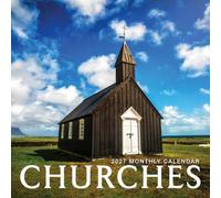 Churches 2027 Wall Calendar | 12" X 24" Open | Marble City Press | Plastic Free | Printed on Thick Art Paper
