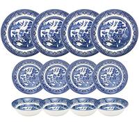 Churchill Blue Willow 12 Piece Dinner Set