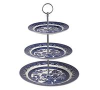 Churchill Blue Willow 3-Tier Earthenware Cake Stand