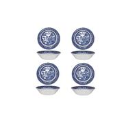 Churchill China Oatmeal Bowl Blue Willow 6" Made in England Set of 4