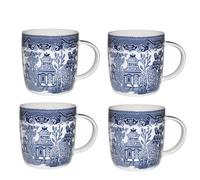 Churchill Blue Willow Mugs 11 oz, Set Of 4