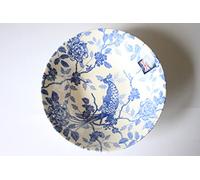 Churchill China Queens Kujaku Blue and White Salad Bowl 24 Centimetre