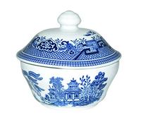 Churchill Fine China Earthenware Covered Sugar Bowl 5.5" Blue Willow