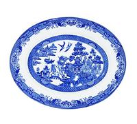 Churchill Fine China Earthenware Oval Dish 12.5" Blue Willow