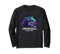 Churchill Manitoba Polar Bear Mom and Cub Design Long Sleeve T-Shirt